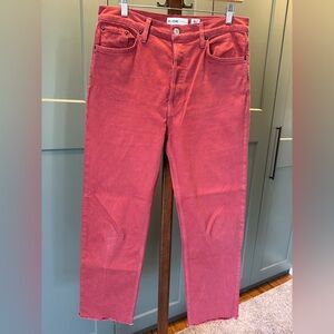 Re/Done High-Rise Stove Pipe Red Denim Jeans Size 30